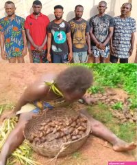 fulani teen swimming with man in naked