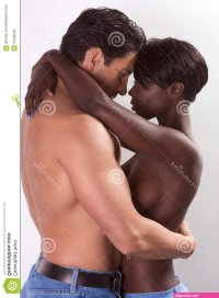 women nude black photo kissing with man