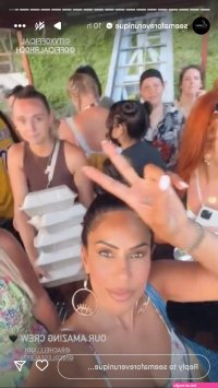 lystra adams shows off her tits while filming scenes for the real housewives of cheshire