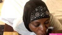 Hijab slut drinking my cum