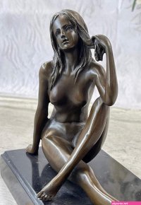 Sold at Auction: Tasteful Nude Woman Sitting Elegantly with Her Thoughts