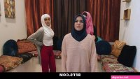 Arab girls share a Muslim stripper man