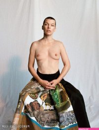 Milla Jovovich Shows Off Still Gorgeous Tits in POP Magazine