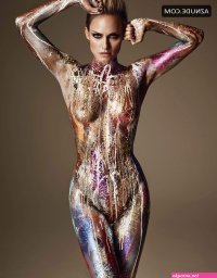 Amber Valletta Topless in Lui Magazine