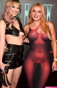 Bella Thorne wears naked dress on red carpet at Morbius screening