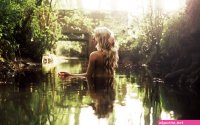 Mood emotion bokeh women females girls babes sexy sensual models blondes nature rivers streams water reflection nude soft bridges architecture wallpaper