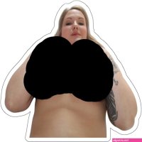 : Big Boobs Model Sticker Sexy Cute Girl Naked Huge Boobs Women Large Stickers Pinup Models E385 6x6 White