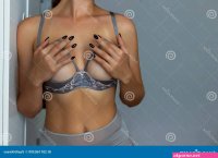 Crop Woman with Nude Breast Stock Image