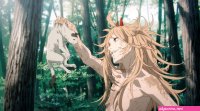 Chainsaw Man Prancing Around Nude Tugging on Teats