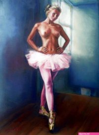 Nude ballerina Painting by Rafael Plessas