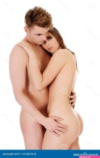 Beautiful Naked Couple in a Tender Embrace. Stock Image