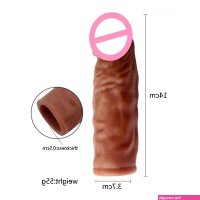 14161820cm Realistic Penis Sleeve Extender Cock Sleeve Dick Enlargement Delay Ejaculation Reusable Condom Men Sex Toys
