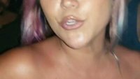 Naked TV presenter Jenny Scordamaglia strips off to allow a plastic surgeon to measure her boobs during her latest nude news broadcast