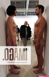 Naked People at the Entrance of the Sean Kelly Gallery at 43. Art Basel the most