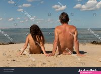 Naked Family Sitting On Beach Stock Photo 314949788
