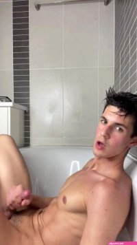 Fit verbal guy pleasures himself and eats his cum