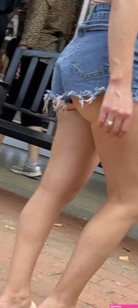 Hot Milf in cutoffs! Commando?