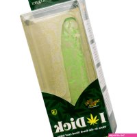 SE-4410-64-3 CalExotics Naughty Bits I Leaf Dick Glow-In-The-Dark Weed Leaf Dildo
