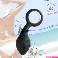 Silicone Tapered Butt Plug with Safe Pull Ring Curved Shaft Anal Play