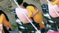 Gutsy Indian girl sucking bfs dick fucking outdoor on the street