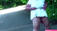 Chubby mature amateur takes off clothes to flash her boobs