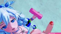 Kiana Kaslana gets mouth fucked and cummed on from your POV.