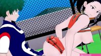 Himiko Toga and Momo Yaoyorozu and Izuku Midoriya intense sex.