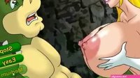 Mario Princess Peach Fucking the Bad Monster Huge Tits Pumping Cum