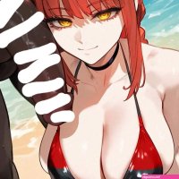 Nude beach with makima