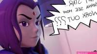 Raven conjures a futa cock and then ass fucks starfire