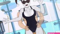 Classic Harley Quinn Fucked In The Shower Against The Glass