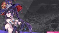 Defaultz17 sideboob big boobs looking at viewer ass long hair Mona Genshin Impact Genshin Impact anime girls Queen of Spades blushing booty scoop tattoo twintails elbow gloves earring choker pantyhose minimalism simple
