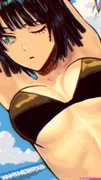 Fubuki on the beach Fubuki One Punch Man free hentai porno xxx comics rule34 nude art at HentaiLib.net