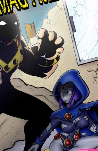 Raven Teen Titans eats a huge cock