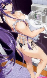 Saeko Busujima Big Natural Boobs Anime Girl In Naked Apron