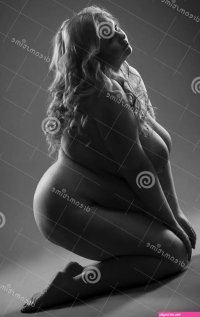 Young Beautiful Naked Plus Size Model Xxl Nude Woman Black and White Photography Stock Image