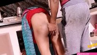 Indian Wife in Kitchen Cocking Food Having Sex with Husband in Doggystyle