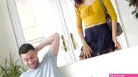 Tee finds step brother watching porn and decides to help