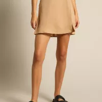 Nude lucy Nima Linen Mini Skirt in Caramel Brown Caramel