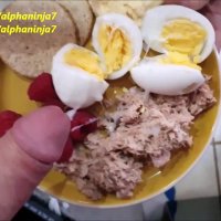 Comiendo semen en mi comida