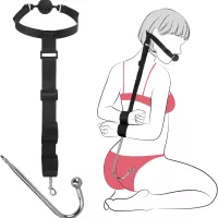 Anal Hook Gag Bondage Couples Toys Mouth to Wrist Restraints