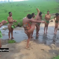 South African Girls Goes Naked Mimicking The Zulu Dance