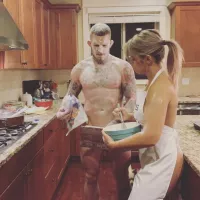 Paige VanZant becomes naked chef as UFC star cooks with nothing on but an apron in coronavirus lockdown with husband