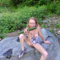 Amateur Teen Sarah Evans Fucks a Huge Cucumber in Public