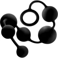 Anal Adventures Platinum Large Silicone Anal Beads 16 Black