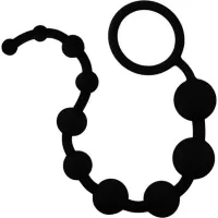 Anal Adventures Platinum Silicone 10 Anal Beads 12.5 Black
