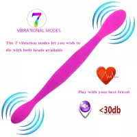 Female Waterproof Double Shock Dildo USB Charging Silicone Magic Wand Cheapest sextoys Vagina Anal Vibrator Sextoy for Woman Les
