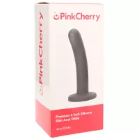 PinkCherry Premium 6 Inch Black Silicone Slim Anal Dildo