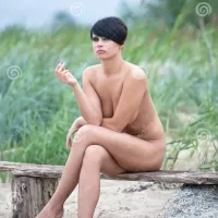 Naked woman with cigarette stock photo. Image of female