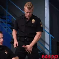 Muscle Hunk Prison Guard Anal Action During Work: Gay Bareback Porn by Falcon Studios